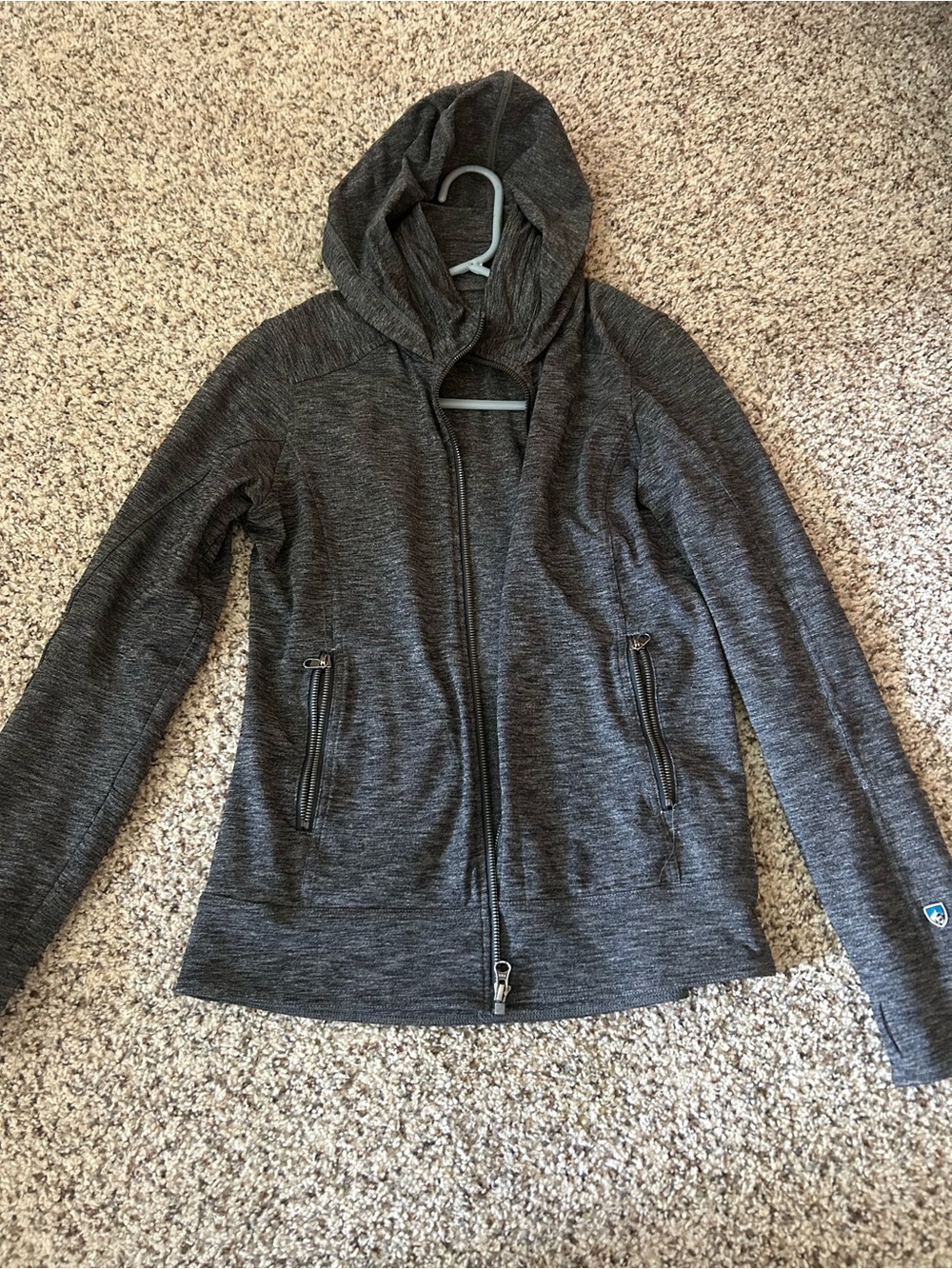 Kuhl Charcoal Gray Hooded Zip-Up Jacket